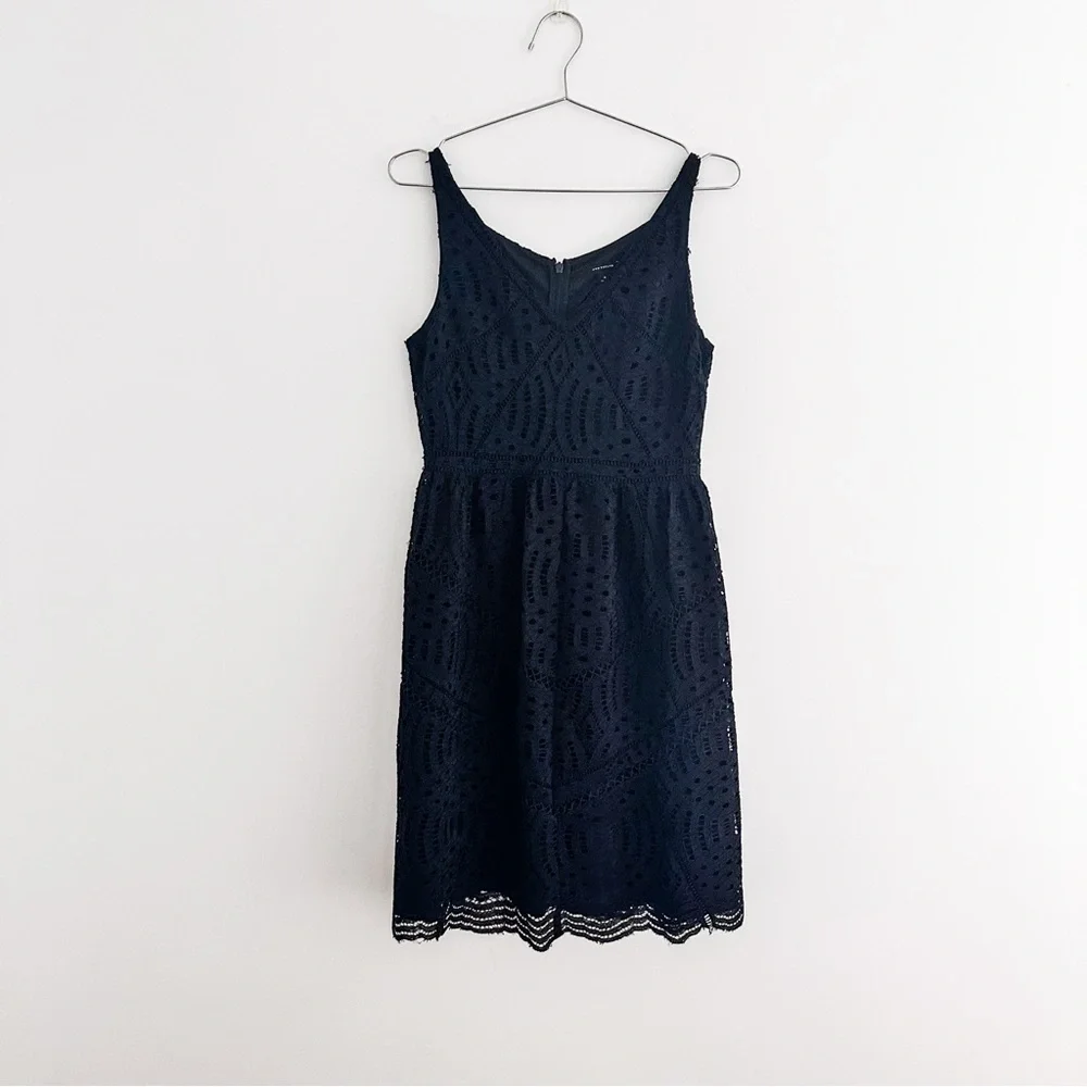 Ann Taylor Black Lace Overlay Party Dress